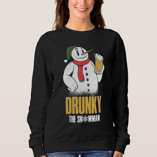Sudadera Drunky The Snowman Merry Drunk I'm Christmas  Xmas (Anverso)