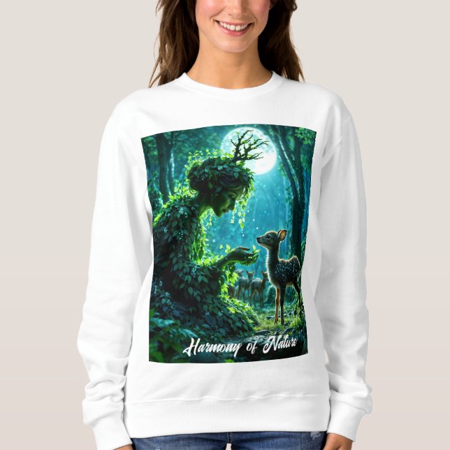 Sudadera Dryad queen of the enchanted forest at night art (Anverso)