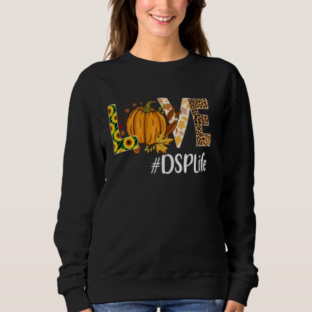 Sudadera Dsp Love Fall Pumpkin Leopard Halloween Otoño (Anverso)
