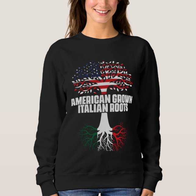 Sudadera Dual Citizenship America Italy Flag Roots Italian  (Anverso)