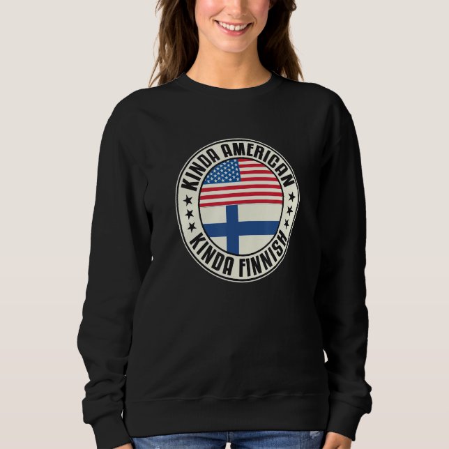 Sudadera Dual Citizenship American Finnish Finland Usa Flag (Anverso)