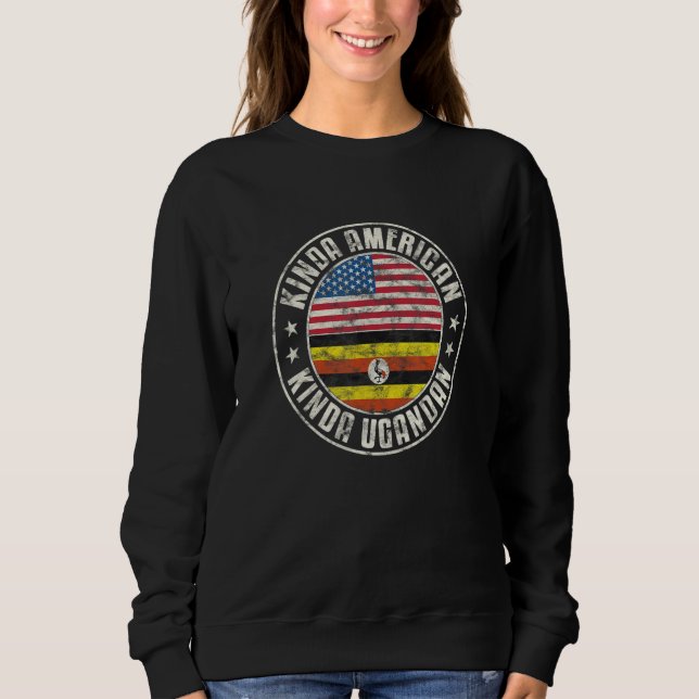 Sudadera Dual Citizenship American Ugandan Uganda Usa Flag_ (Anverso)
