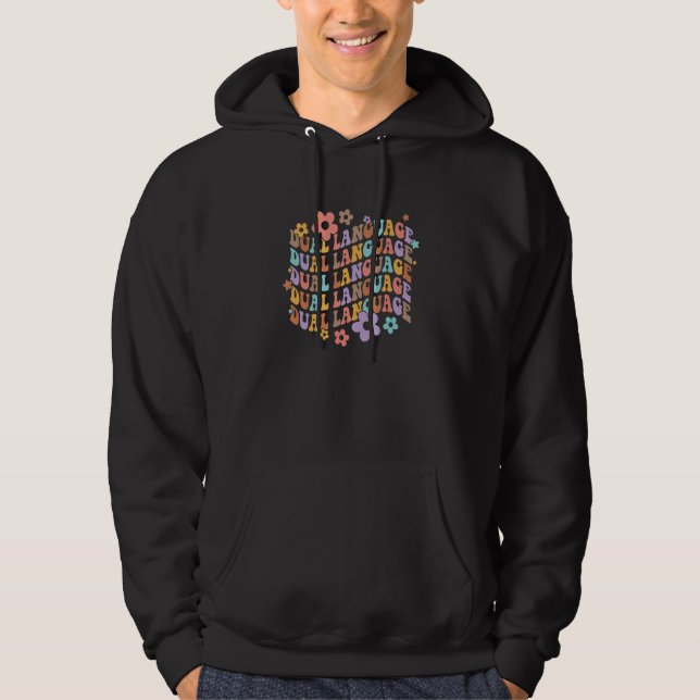 Sudadera Dual Language Bilingual Teacher Maestra Spanish Te (Anverso)