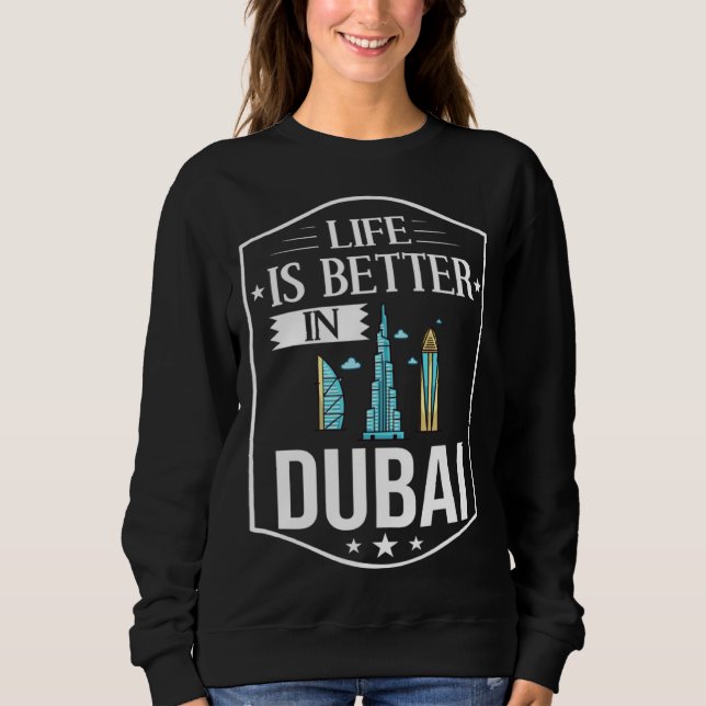 Sudadera Dubai United Arab Emirates Uae City Skyline Map Tr (Anverso)