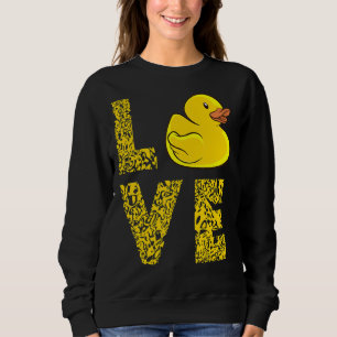 Sudadera Duck de caucho Amor Leopardo Pato Amarillo Rubber