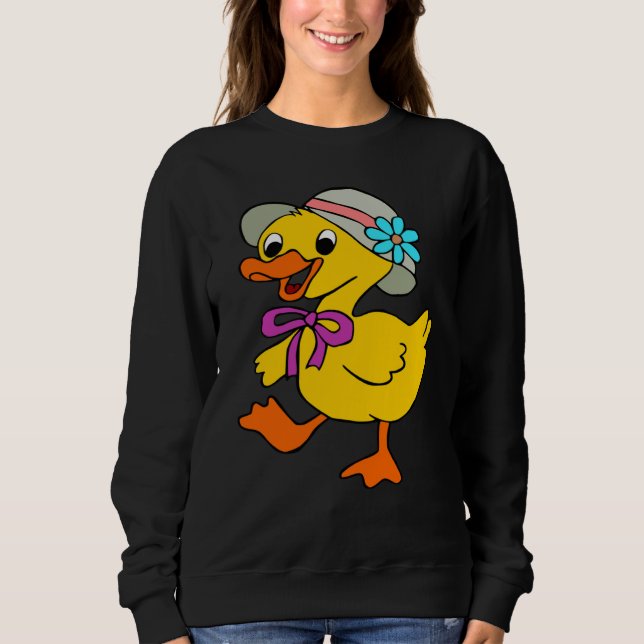 SUDADERA DUCK DUCKLING HAT RIBBON EASTER DUCK GOOSE BIRD (Anverso)