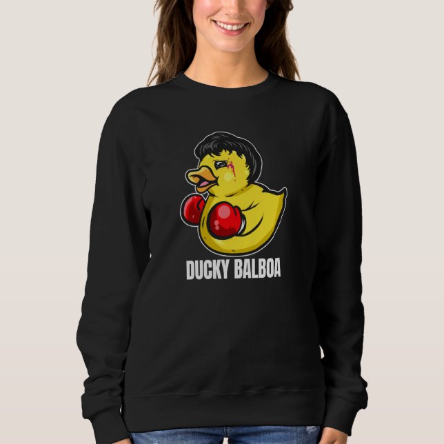 Sudadera Ducky Balboa Funny Rubber Duck Boxer & Fighter Pul (Anverso)