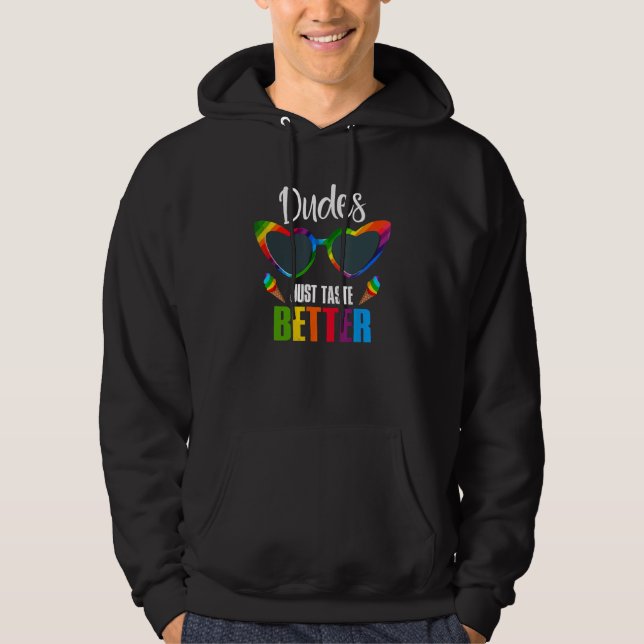 Sudadera Dudes Just Taste Better  Gay Pride Month LGBT Rain (Anverso)