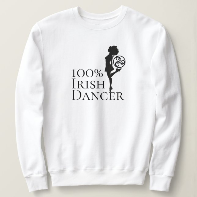 Sudadera Duelo irlandés 100% Dance duro Dance negro y blanc (Anverso del diseño)