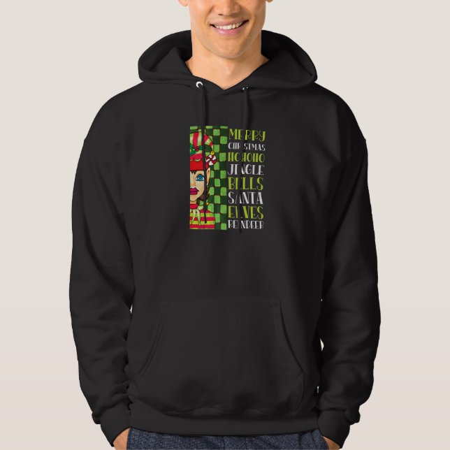 Sudadera Duende De Navidad Fiesta Rojo Esmeralda Verde Feli (Anverso)