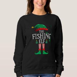 Sudadera Duende de pesca Grupo coincidente Navidad Divertid