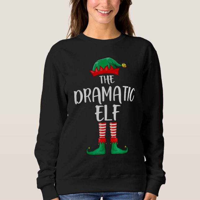 Sudadera Duende Dramático Grupo Divertido Navidad Familiar (Anverso)