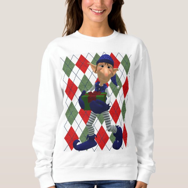 Sudadera Duende feo para navidad feo (Anverso)