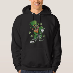 Sudadera Duende jugando hockey día de San Patricio irlandés