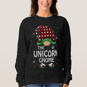 Sudadera Duende Unicornio Búfalo Cuadros Rojos Familia Comb