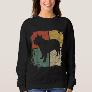 Sudadera Dueño de Bulldog francés retro cuadrado regalo per