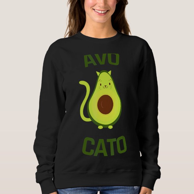 Sudadera Dueño de gato vegano avocato aguacate gato vegetal (Anverso)