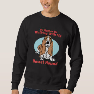 Sudadera Dueño De Perro De Hound En El Basset Caminando Con