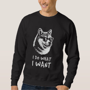 Sudadera Dueño de perro divertido Shiba Inu hago lo que qui