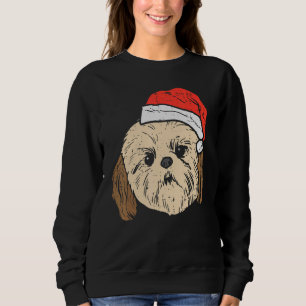 Sudadera Dueño de perro mascota Navidad Xmas Shih Tzu sombr