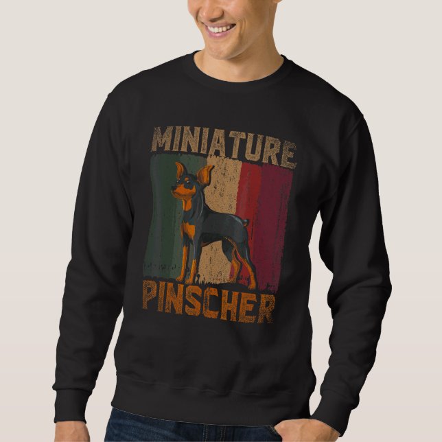 Sudadera Dueño de perro Pinscher Miniatura Perro Retro Min  (Anverso)
