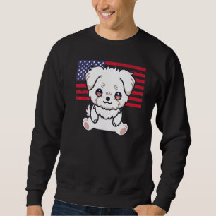 Sudadera Dueño Maltés De Perro 4 De Julio Patriótico Estado