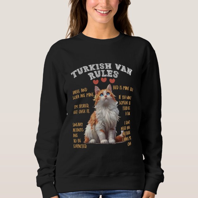 Sudadera Dueños de gato TURKISH VAN RULES Funny Van Dad tur (Anverso)