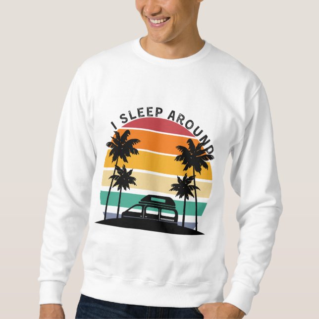 Sudadera Duermo Alrededor del viaje de Van Life Pun Vinatge (Anverso)