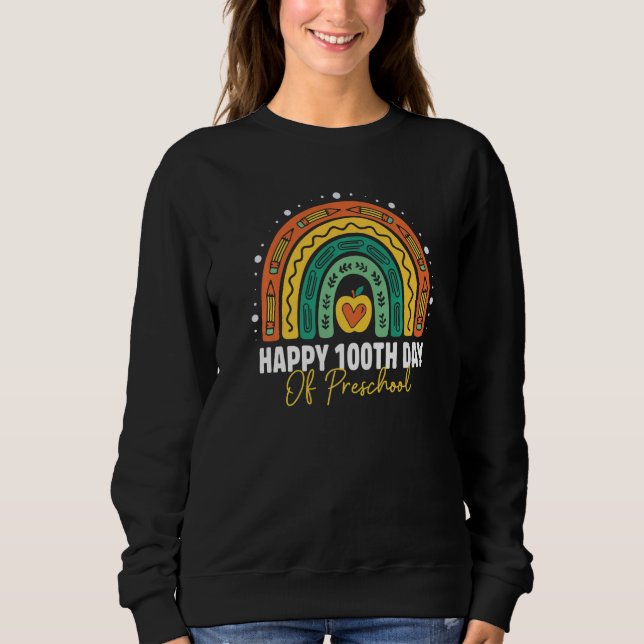 Sudadera Dulce 100.º día de estudiante de preescolar maestr (Anverso)