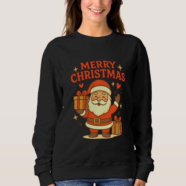 Sudadera Dulce arte de Navidad de Papá Noel – Feliz Navidad (Anverso)