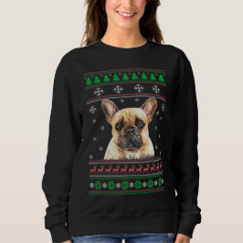 Sudadera Dulce Bulldog francés de perro adorador de Navidad