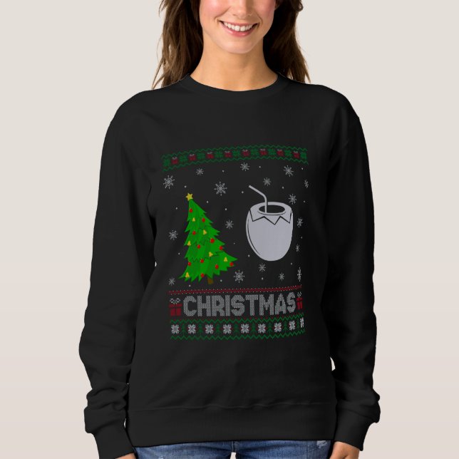 Sudadera Dulce de árbol de navidad de coco iluminando Navid (Anverso)