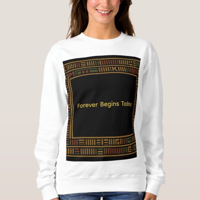 Sudadera Dulce del patrón africano del kente dorado (Anverso)