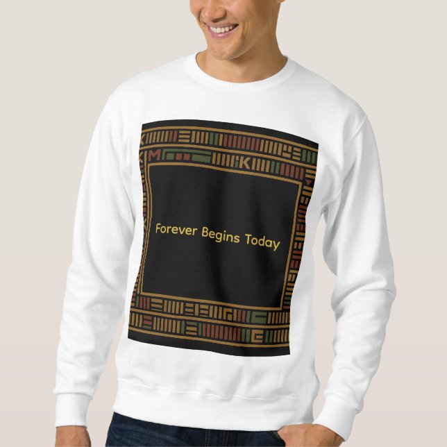 Sudadera Dulce del patrón africano del kente dorado (Anverso)
