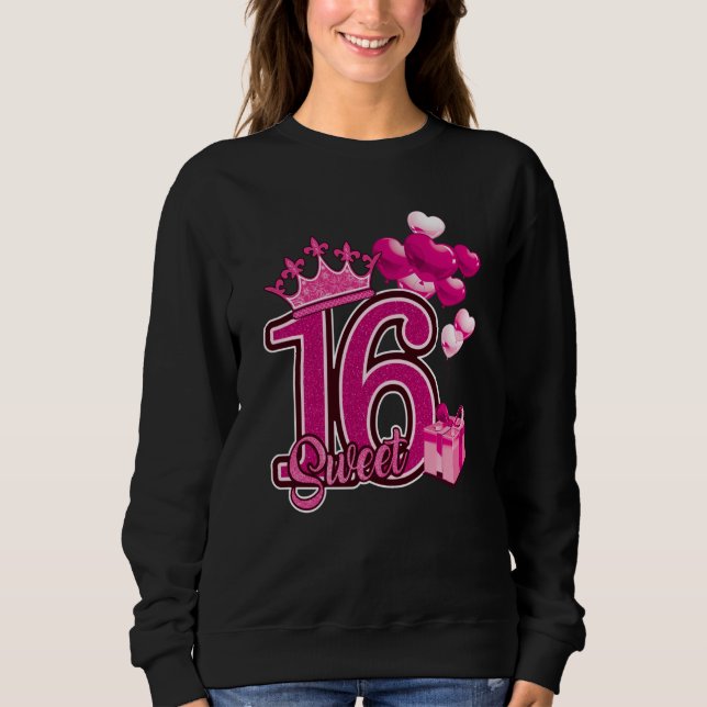 Sudadera Dulce Dieciséis cumpleaños Rosa (Anverso)