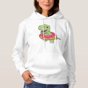 Sudadera Dulce Dino T-Rex Animales Graciosos En Rosa Donut