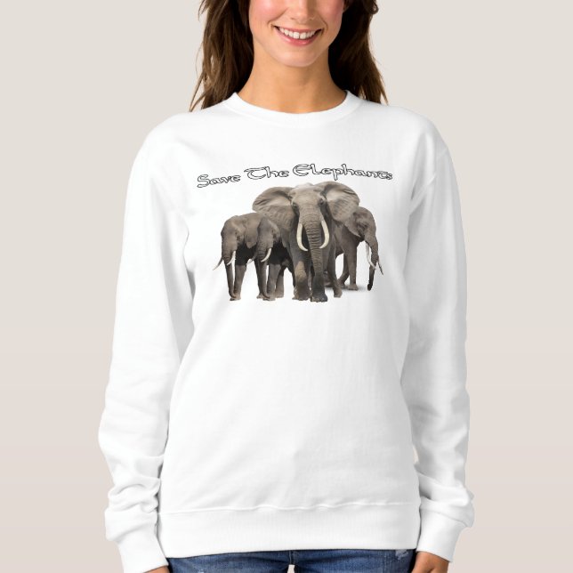 Sudadera Dulce elefante africano (Anverso)