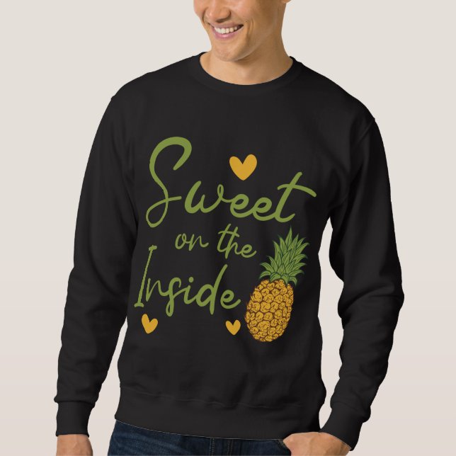 Sudadera Dulce En La Fruta Tropical De La Piña Interior (Anverso)