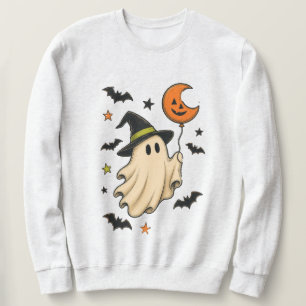 Sudadera Dulce Fantasma de Halloween con Sombrero de Bruja