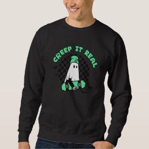 Sudadera Dulce Fantasma De Monopatín Haz Que Sea Real Hallo