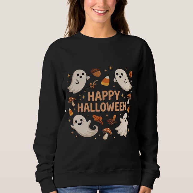 Sudadera Dulce Fantasma Feliz Halloween (Anverso)