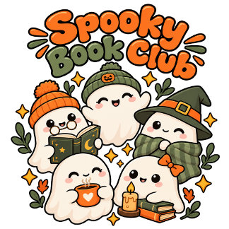 Sudadera Dulce fantasma kawaii acogedor leyendo libro de he