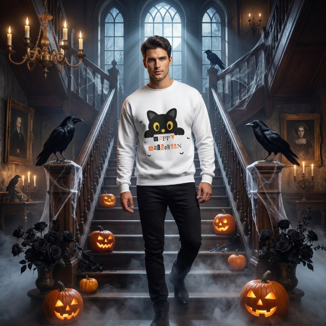 Sudadera Dulce Gato Negro Halloween (Subido por el creador)