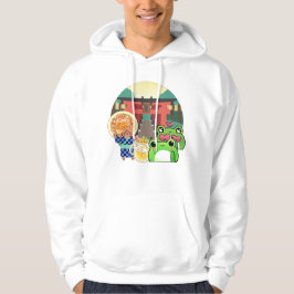 Sudadera Dulce Momento en el Santuario con Gato y Ranas