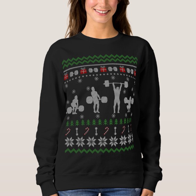 Sudadera Dulce Navidades feos de halterofilia (Anverso)