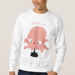 Sudadera Dulce pulpo bebé rosa humor de dibujos animados