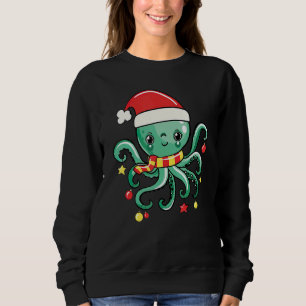 Sudadera Dulce Santa Calamar Navidad Pulpo Pijama Familia C