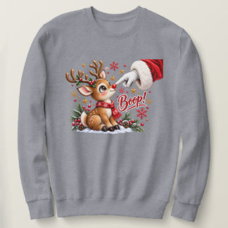 Sudadera Dulce Santa y Boop en la Nariz de Reno Navidad