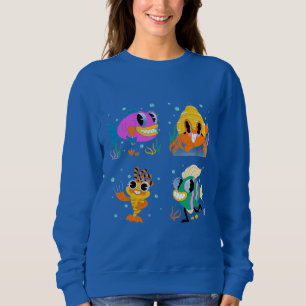 Sudadera Dulce vida marina de dibujos animados y escuela de