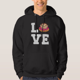Sudadera Dulces Animales Graciosos De Monos En Rosa Donut